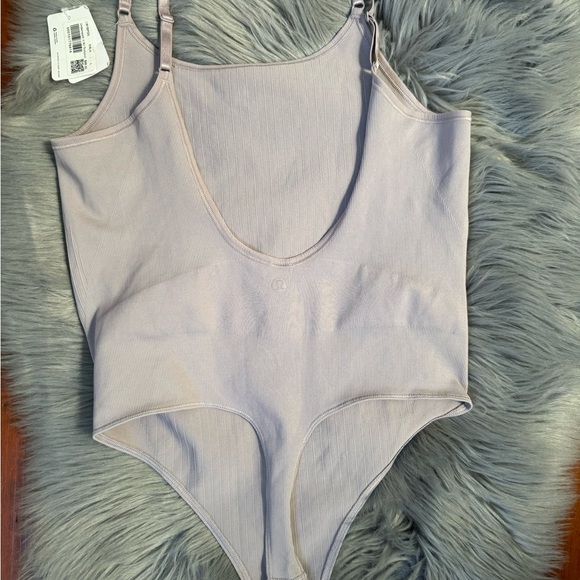 NWT Lululemon Underneath It All Bodysuit Smoky Blush Pink Ribbed Women SZ L - Picture 3 of 5
